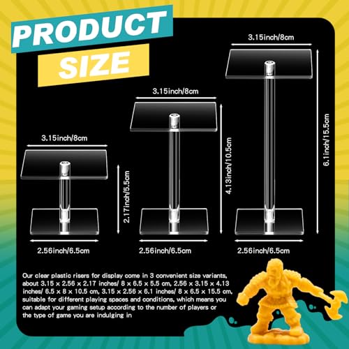 3 Pieces Combat Risers for Flying Miniatures, Flying Miniatures Combat Riser, Flyer Risers with Different Heights for Tabletop RPG and Board Games Watch Jewelry Small Planters Figures Display