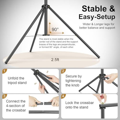 LINCO Lincostore Backdrop Support Stand Kit 10x6.5ft Adjustable Photography Studio Photo Background Support System with Carrying Bag for Green Screen Muslin, 4171 (10ft Wide 7ft high) - size: 10ft Wide 7ft High