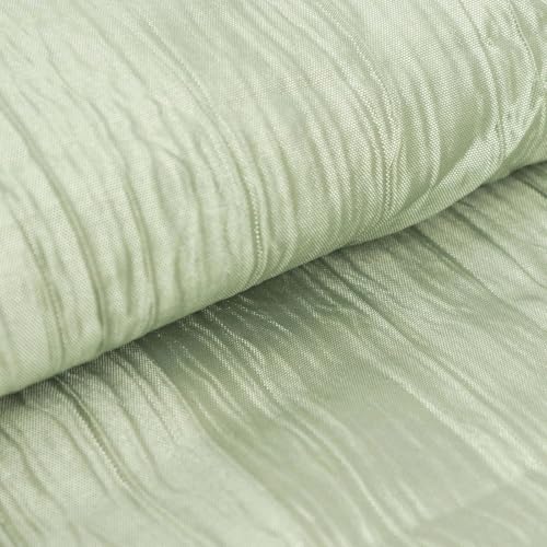 Efavormart 54" x10 Yards Sage Green Accordion Crinkle Taffeta Fabric Bolt for Wedding Birthday Party Dance Event Decoration - color: Sage Green