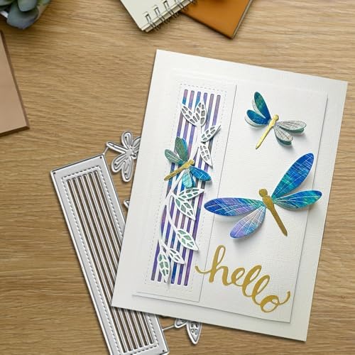 Lapoo 3D Backgrounds Metal Cutting Die for Scrapbooking, New Cutting Dies DIY Album Card Making Decor Paper Craft Metal Die Cuts Party Wedding Decorations (Dragonfly 5 x 3.6 in) - color: Dragonfly 5 x 3.6 in