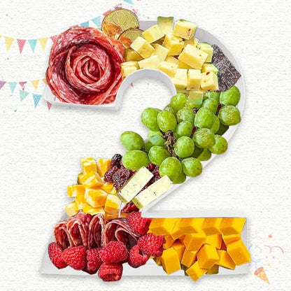 Charcuterie Cardboard Number Fillable Shaped Treat Decorative Box Anniversary Birthday Table Centerpiece (2 Style, 9inch) - size: 9inch, style: 2 Style