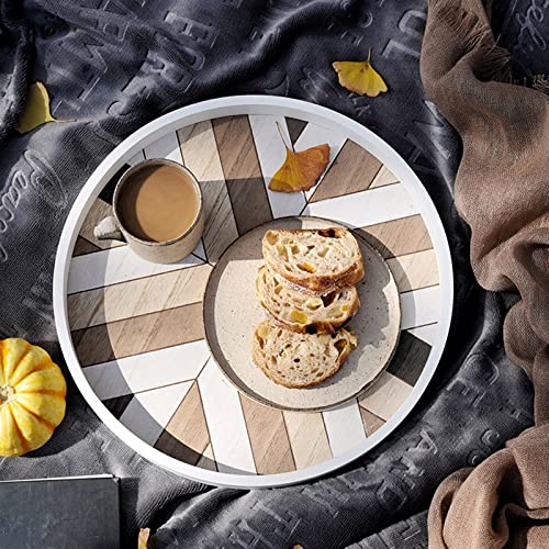 Tray for Coffee Table Decorative Tray Style Round Wooden Tray Storage Accessories Photography Props Tea Set Tray Charcuterie Boards