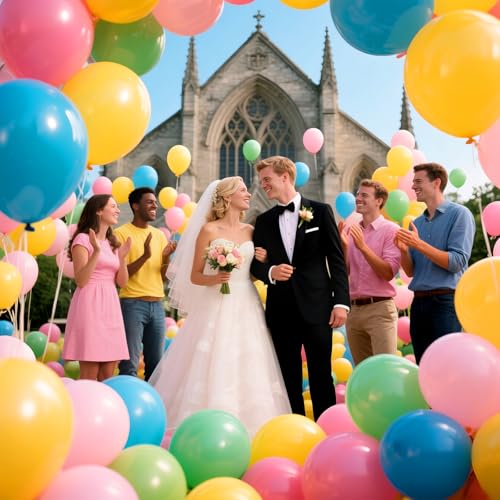 120 Balloons Rainbow Set 12 Inches, Assorted Color Latex Balloons Made With Strong Multicolored Latex for Birthday Baby Shower Wedding Party Supplies Arch Garland Decoration - color: B24-120multi, size: 12inch (Normal)