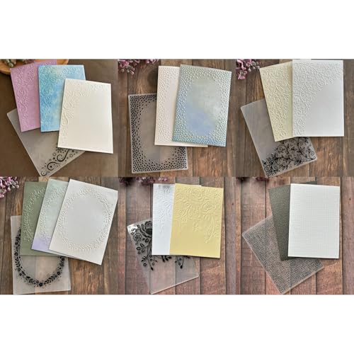 6Pcs Plastic Embossing Folders for Card Making Flowers Butterfly Leaves Tree Texture Embossing Folder for Scrapbooking Paper Crafting Home Decoration - color: 6 Pack