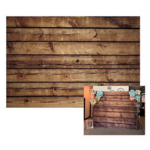 Vinyl 12x10ft Wood Backdrops for Photoshoot Baby Shower Vintage Worn Brown Wooden Board Photography Backdrop Wood Plank Birthday Wedding Background Portrait Photo Studio Props 3.5x3 M Large Size - size: 12x10ft