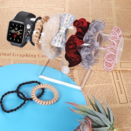 TENINYU Hovering T-Bar Bracelet Necklace Earring Bangle Pendants Anklet Tower Watch Key Jewelry Display Stand for Home Organization (Clear) - color: Clear