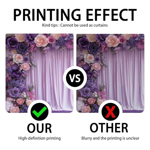 Purple Floral Arch Photo Backdrop Lavender Romantic Blossom Theme Photography Background Baby Bridal Shower Birthday Princess Wedding Party Banner Decoration Polyester 7x5ft