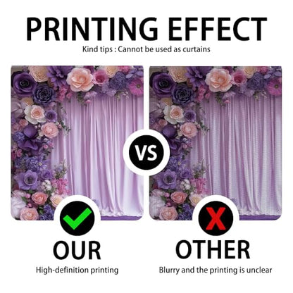 Purple Floral Arch Photo Backdrop Lavender Romantic Blossom Theme Photography Background Baby Bridal Shower Birthday Princess Wedding Party Banner Decoration Polyester 7x5ft
