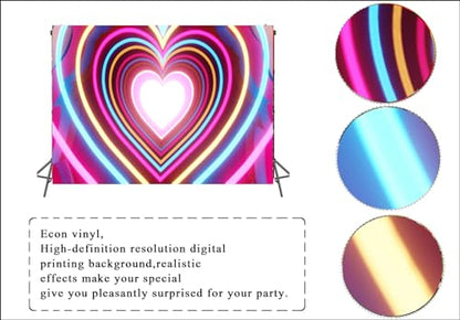 7x5ft Valentine's Day Photography Backdrop Love Heart Backdrop Mother's Day Birthday Wedding Party Banner Decor Photo Studio Props 244