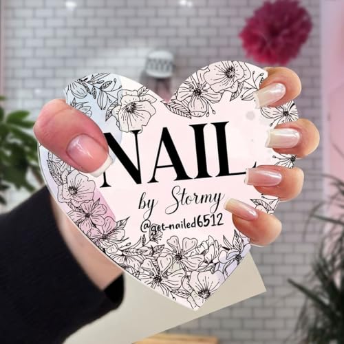 Personalised Manicurist Disc, 4'' Advertising Tool and Photo Prop for Nail Artists, Customized Acrylic Plate for Salons (Style 26) - color: Style 26