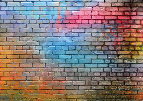 Colorful Graffiti Brick Wall Backdrop 10x10ft – Urban Street Art Background for Photography, Hip Hop Party, Graffiti Theme Event, Studio Wall Decor, Vinyl Photo Booth Banner 081 - size: 10x10ft