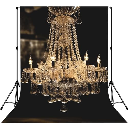 Gorgeous Crystal Chandelier Backdrop Background for Photography 5x7ft Photobooth Professional Photo Backdrop Curtains Video Photography Studio Photo Backgrounds Banner Booth Background Screen Parties - color: Gorgeous Crystal Chandelier