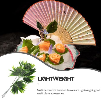Luxshiny 10pcs Japanese Style Artificial Leaf Sushi Plate Decoration Food Photography Props Sashimi Tray Realistic Leaf Decor for Dining and Entertaining