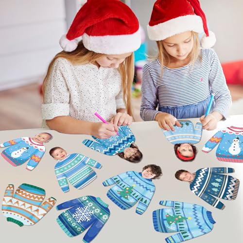 60pcs Winter Theme DIY Cutouts Sweater Bulletin Board Decoration Set Christmas Sweater Paper Cut-Outs Decor for Winter Holiday DIY Photo Craft Xmas Party School Classroom Wall Door Supplies - style: Winter Sweater