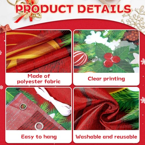 Christmas Theme Party Decorations Hot Cocoa Bar Photography Studio Props Hot Cocoa Bar Theme Photo Booth Props Hanging Backdrop Banner for Kids Family Photo Booth Winter Xmas Holiday Party Supplies
