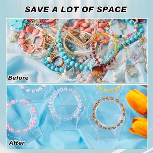 Wenqik 20 Pcs Acrylic Bracelet Displays Stands Jewelry Display Holder Clear Bangles Organizer for Store, Showcase and Home Storage