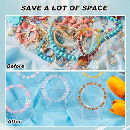 Wenqik 20 Pcs Acrylic Bracelet Displays Stands Jewelry Display Holder Clear Bangles Organizer for Store, Showcase and Home Storage