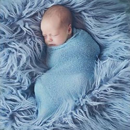 Newborn Photography Props Stretch Newborn Photography Wrap Blanket for Baby Boys Girls Posing Photo Shoot Props - color: Ocean