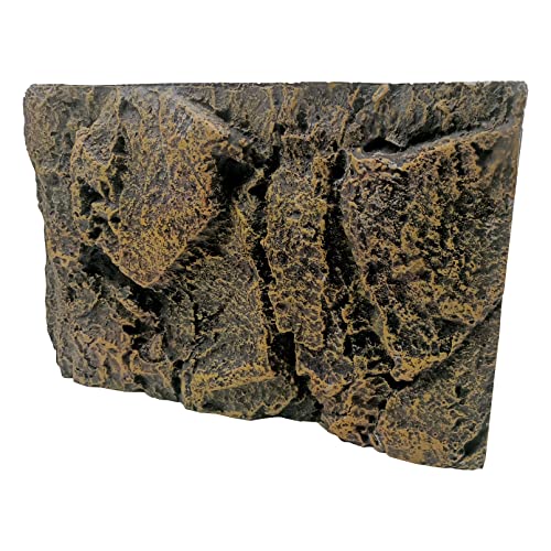 Tfwadmx Rock Terrarium Background 3D Reptile Tank Background Board Amphibian Stereo Backdrop Wall Snake Habitat Decor for Lizard Bearded Dragon Gecko Spider Chameleon Turtle Fish (Yellow Rock) - color: Yellow Stone