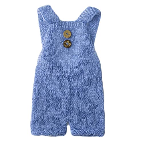 Zeroest Baby Photography Props Boy Girl Photo Shoot Outfits Newborn Crochet Infant Knitted Clothes Mohair Outfit - color: Light Blue