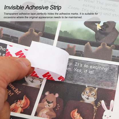 Double Sided Tape Thin, 1in x 82ft Removable Mounting Tape, Poster Picture Hanging Strips, Clear Wall Sticky for Hanging, Scrapbook Stickers, No Damage Wall Adhesive for Festival Decoration