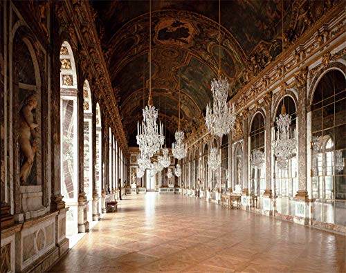 AOFOTO 9x7ft Vintage Corridor Background Luxury Chandelier Photography Backdrop Retro Ceiling Mural Wedding Adult Lovers Portrait Retro Photoshoot Studio Props Vinyl Wallpaper - size: 9x7ft