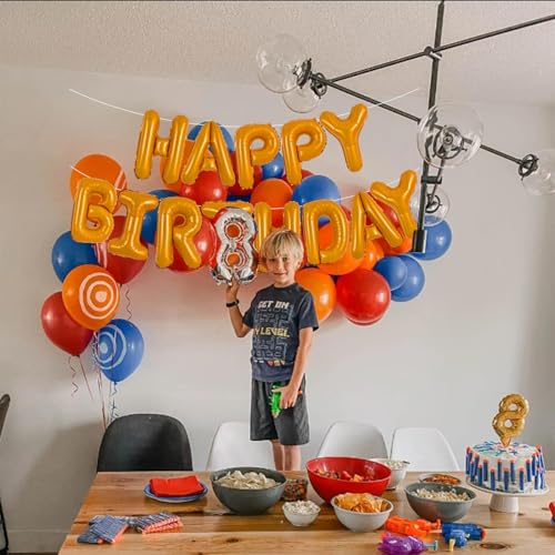 TONIFUL 16 Inch Light Orange Mylar Foil Birthday Balloons Banner Happy Birthday Balloon Letters for Adults & Girls Boys Kids Birthday Decorations Halloween Party Supplies - color: Light Orange