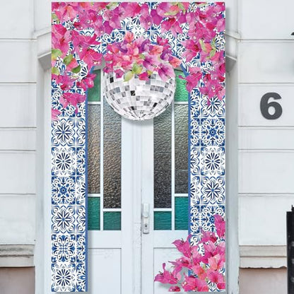 Mindsoft Mama Theme Party Porch Banner Disco Themed Door Hanging Decoration Mama Theme Photo Banner Props Background Blue Pink Queen Themed Party Decoration for Birthday Bachelorette Bridal Shower - style: Dancing Queen