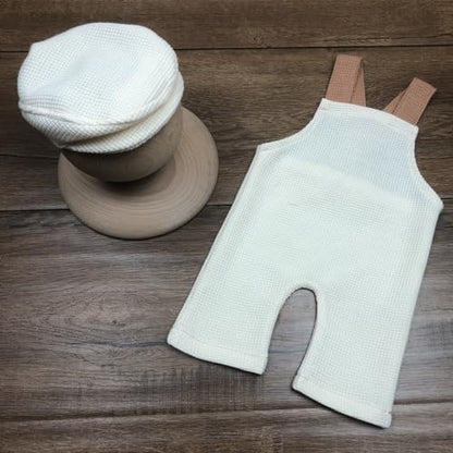 Newborn Baby Boy Suspender Pants Photo Outfits Gentleman Photography Outfit Girl - color: Off-white