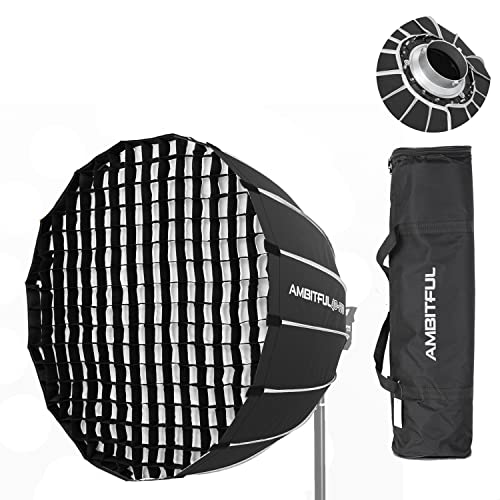 AMBITFUL QD-P70 27.55inch / 70CM Quick Release Parabolic Depth Bowens Softbox + Honeycomb Grid for Bowens Mount Studio Flash (AMBITFUL QD-P70+ Honeycomb Grid) - size: QD-P70- 70cm