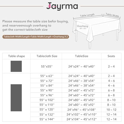 Natural Linen Square Tablecloth Neutral Wrinkle-Proof Faux Burlap Table Clothes for Dining 55 x144 - color: Natural, size: 55" x 144" (Rectangular)