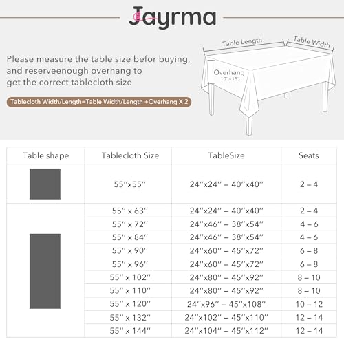 Natural Linen Tablecloth Rectangle 55 x 90 Inch Cream Colored Table Cloth Wrinkle Resistant Heavy Duty Neutral Modern Farmhouse Thick Faux Burlap Textured Table Covers for Dining Holiday Party - color: Natural, size: 55" x 90" (Rectangular)