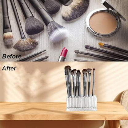 Clear Acrylic Lipstick Organizer Makeup Nail Brush Eyeliner Lip Liner Holder 26 Spaces Cosmetic Display Case - size: 26 Spaces