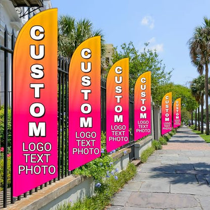 Custom Advertising Feather Flags for Outside Business 4 Sizes Personalized Advertising Flags Custom Logo Flag