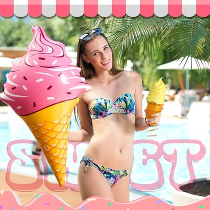 Seenelling 6 Pcs Simulated Ice Cream Artificial Lifelike Fake Ice Cream Cone Fake Food Model for Home Kitchen Cabinet Showcase Desk Shops Summer Display Photography Props Party Decoration