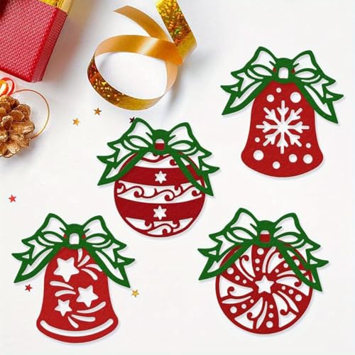 Lapoo Festivals Metal Cutting Die for Scrapbooking - Durable, Cut Stencils for DIY Scrapbook Photo Album Decorative Paper Card, Card Making Supplies, Embossing (Christmas Bells and Bows 4.7 x 4.6 in) - style: Christmas Bells and Bows 4.7 x 4.6 in