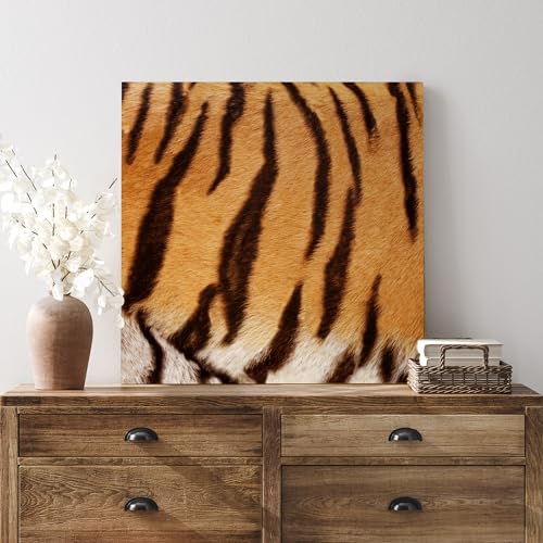 wall26 - Canvas Prints Wall Art - Canvas Prints Wall Art - Tiger Fur/Skin Texture - 12"x12" - color: 01. Tiger Pattern, size: 12"L x 12"W
