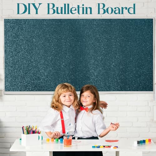 gisgfim 16" x20ft Glitter Bulletin Board Paper Roll Sparkle Color Bulletin Board Background Poster Paper Non Fading Gift Wrapping DIY Art Crafts for Office Classroom Decoration, Calming Blue - color: Calming Blue