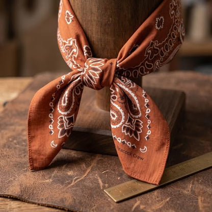 The Peacock Crew Premium Soft Cotton Bandanas Pack for Men and Women Paisley 22 x 22 inches - color: Pack of 10 Terracotta