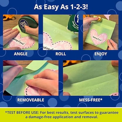 Glue Dots GLU23681 Removable 3/16" Square Dispenser 450Pc Dispenser Glue Sq Runremovable, Clear
