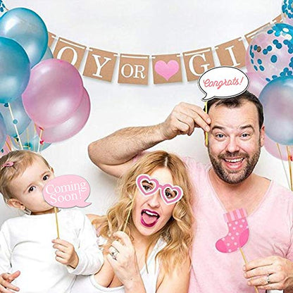 Baby Shower Birthday Party Photo Booth Props Girl Pink Lovely Party Favor Supplies, 29 Pack