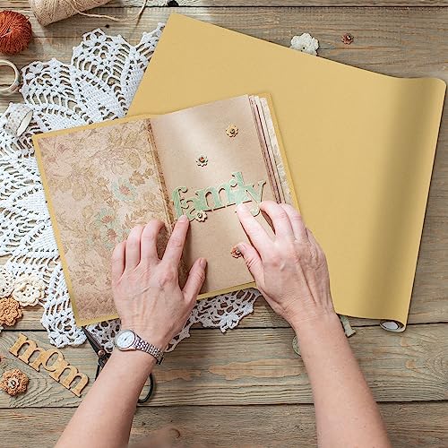 PerKoop Book Cloth for Book Binding 40 x 16 Inch Fabric Surface Paper Backed Bookcover Archival European Durable Strong Bookbinding Supplies Cover Books Album Scrapbooking (Warm Yellow) - color: Warm Yellow