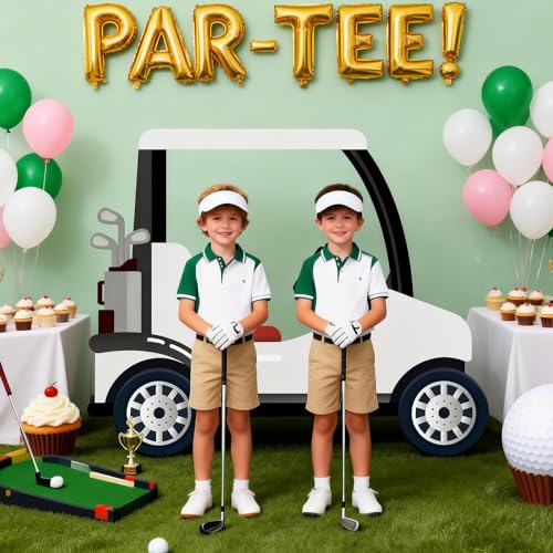 4ft Life Size Golf Cart Cardboard Cutout Standee, Plastic Golf Party Decoration Photo Booth Props Standup for Baby Shower, Birthday, Gender Reveal Parties and Sports Theme Event - color: White