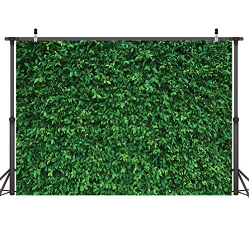 LYWYGG 5X3FT Green Leaves Photography Backdrops Mmicrofiber Nature Backdrop Birthday Background for Birthday Party Seamless Photo Booth Prop Backdrop CP-87-0503 - size: 5X3FT