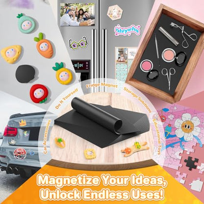 FINDMAG Magnetic Adhesive Sheets, 40PCS Magnetic Tape, Flexible Magnet with Adhesive Backing, Magnet Sheet Stickers for Crafts, Board, Photos, 4" x 6" - size: 4" x 6", style: 40p