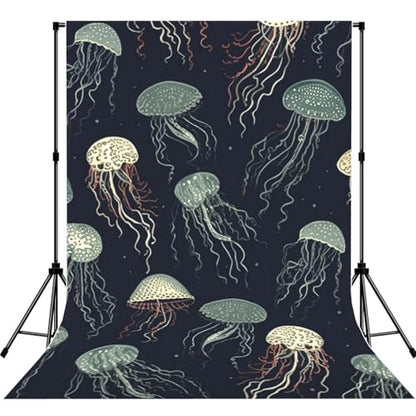 Jellyfish Pattern Backdrop Background for Photography 5x7ft Photobooth Professional Photo Backdrop Curtains Video Photography Studio Photo Backgrounds Banner Booth Background Screen Parties - color: Jellyfish Pattern