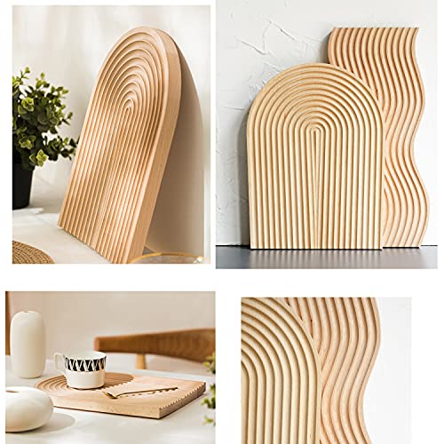 Creative Arch Bread Dessert Tray Wavy Wood Carving Board Cheese Fruit Cake Snacks Platters Serving Tray Photo Props Decoration