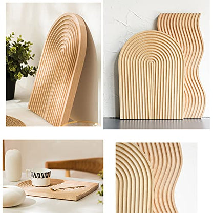 Creative Arch Bread Dessert Tray Wavy Wood Carving Board Cheese Fruit Cake Snacks Platters Serving Tray Photo Props Decoration