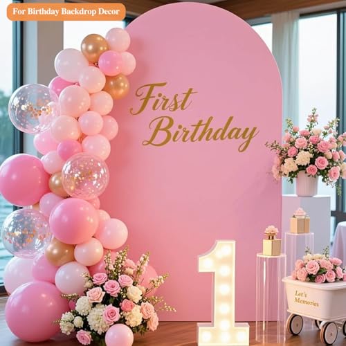 6 FT Arch Backdrop Cover, Spandex Wedding Pink Arch Cover Stretchy Backdrop for Chiara Stand Baby Shower Birthday Balloon Decor 6FT Pink - color: Pink, size: 6FT