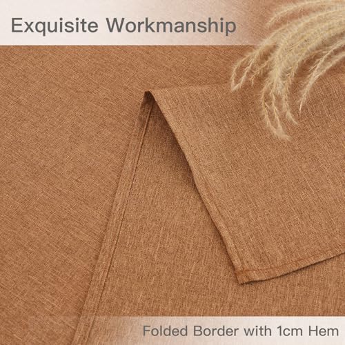 maxmill Fall Rectangular Tablecloth Stain Resistant Waterproof Wrinkle Resistant Spillproof Washable Slubby Textured Table Cloth for Dining Room Harvest Thanksgiving Parties, 60 x 140 Inch, Amber - color: Amber, size: 140" x 60" (Rectangular)